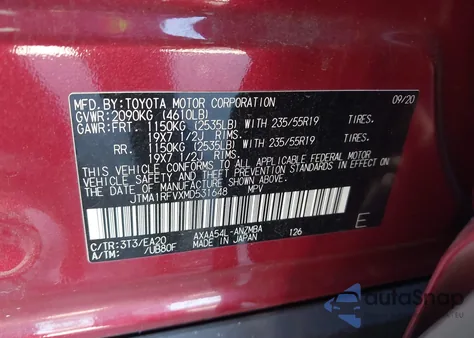 2021 Toyota Rav4 Xle Premium from USA, damaged, VIN JTMA1RFVXMD531648